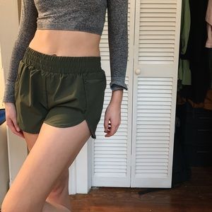 Green athletic shorts